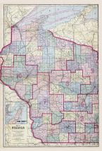 Wisconsin State Map, Vernon County 1915